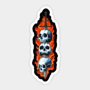 Skull sword tshirt Sticker